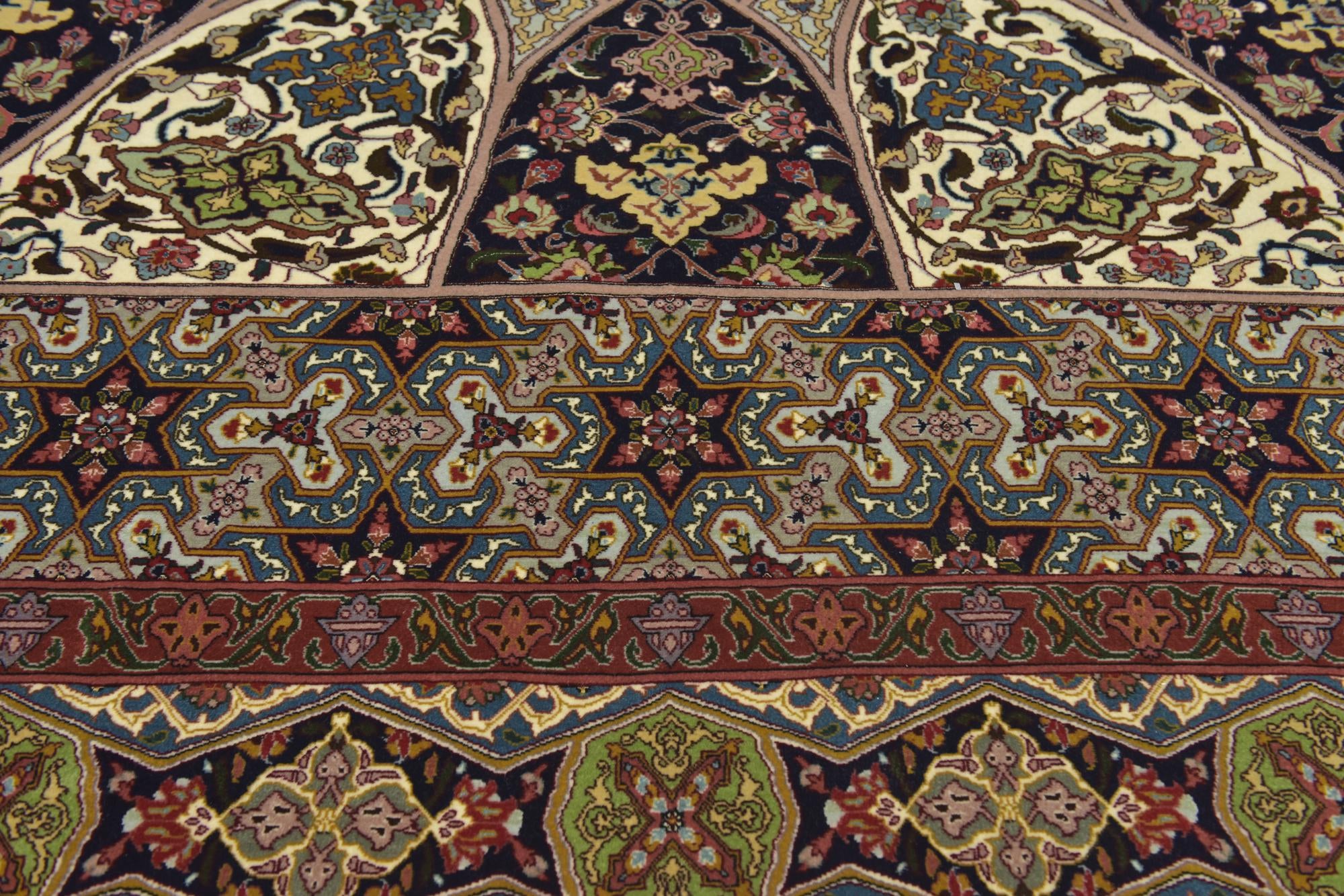 6' 8 x 10' 1 Hand Knotted Tabriz Persian Wool Rug