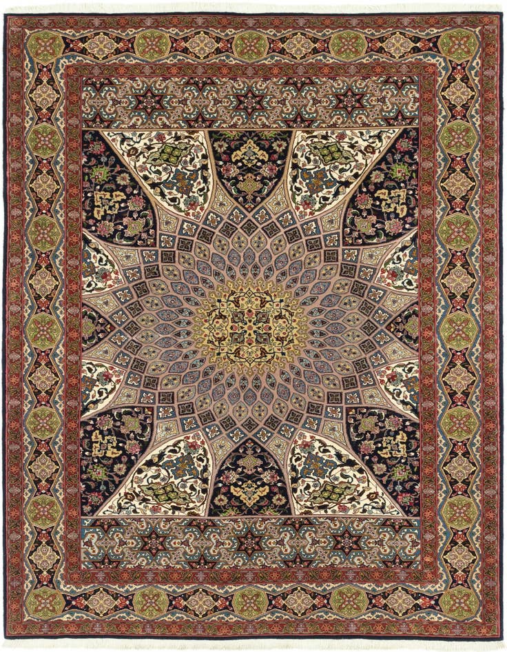 Detail image of 6' 8 x 10' 1 Hand Knotted Tabriz Persian Wool Rug