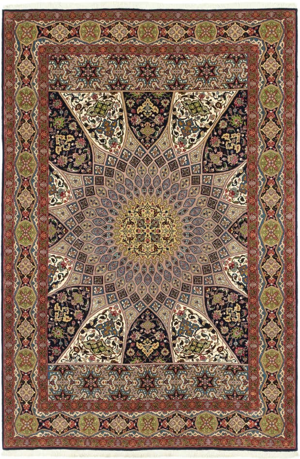 Detail image of 6' 8 x 10' 1 Hand Knotted Tabriz Persian Wool Rug