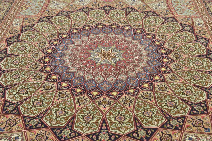 Detail image of 8' 3 x 11' 8 Hand Knotted Tabriz Persian Rug