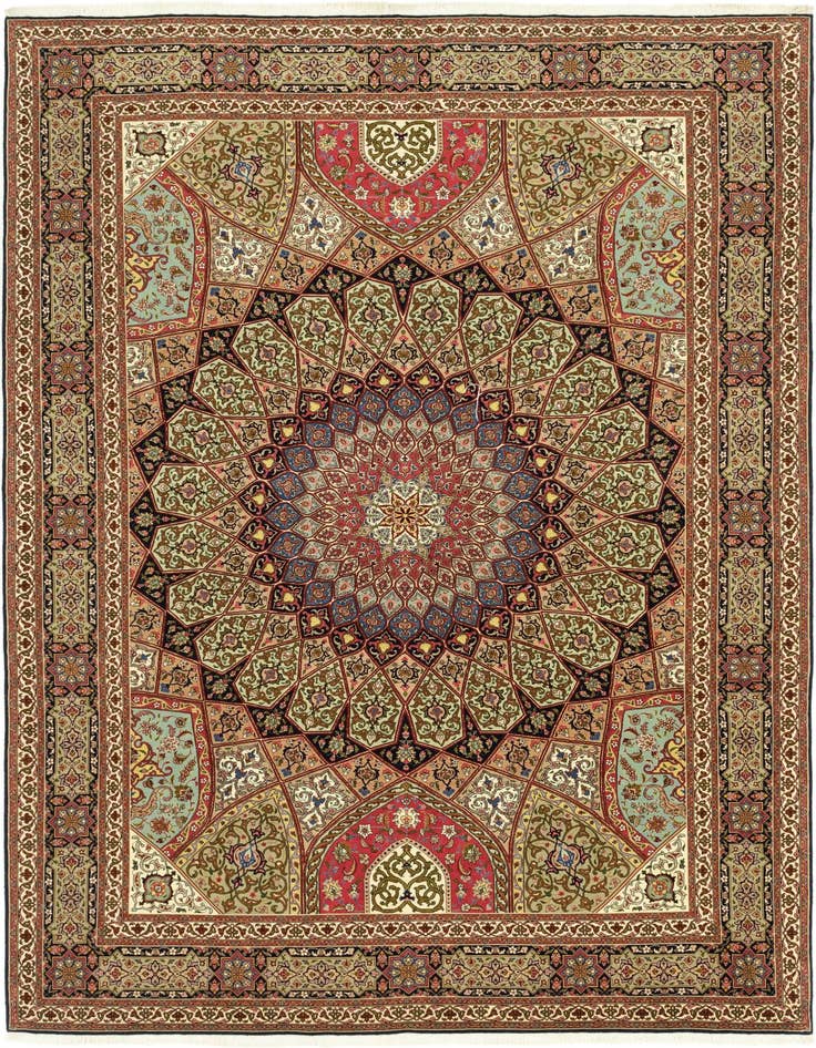 Detail image of 8' 3 x 11' 8 Hand Knotted Tabriz Persian Rug