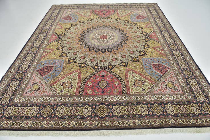 Detail image of 8' x 10' Hand Knotted Tabriz Persian Rug