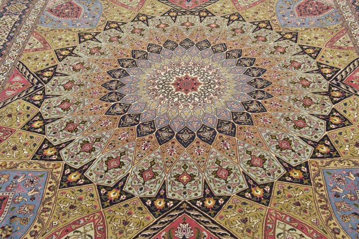 Detail image of 8' x 10' Hand Knotted Tabriz Persian Rug