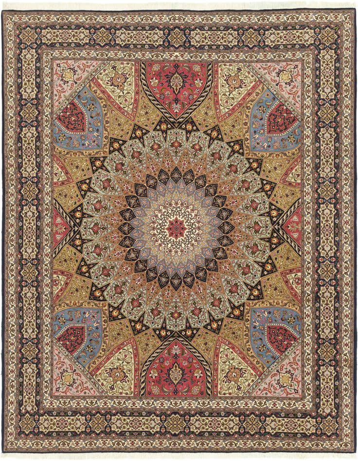 Detail image of 8' x 10' Hand Knotted Tabriz Persian Rug