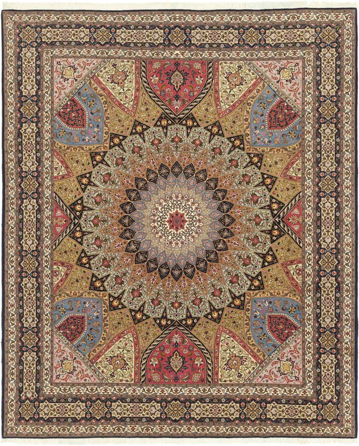 Detail image of 8' x 10' Hand Knotted Tabriz Persian Rug
