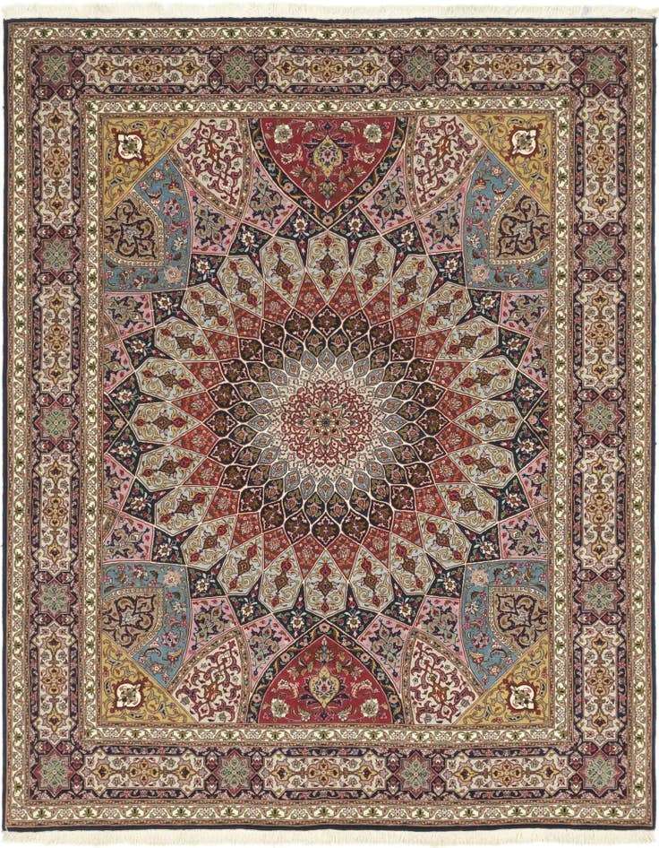 Detail image of 6' 8 x 8' 6 Hand Knotted Tabriz Persian Rug