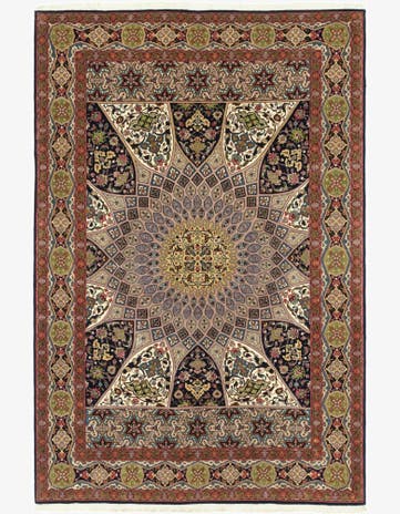 6' 8 x 10' 1 Hand Knotted Tabriz Persian Wool Rug