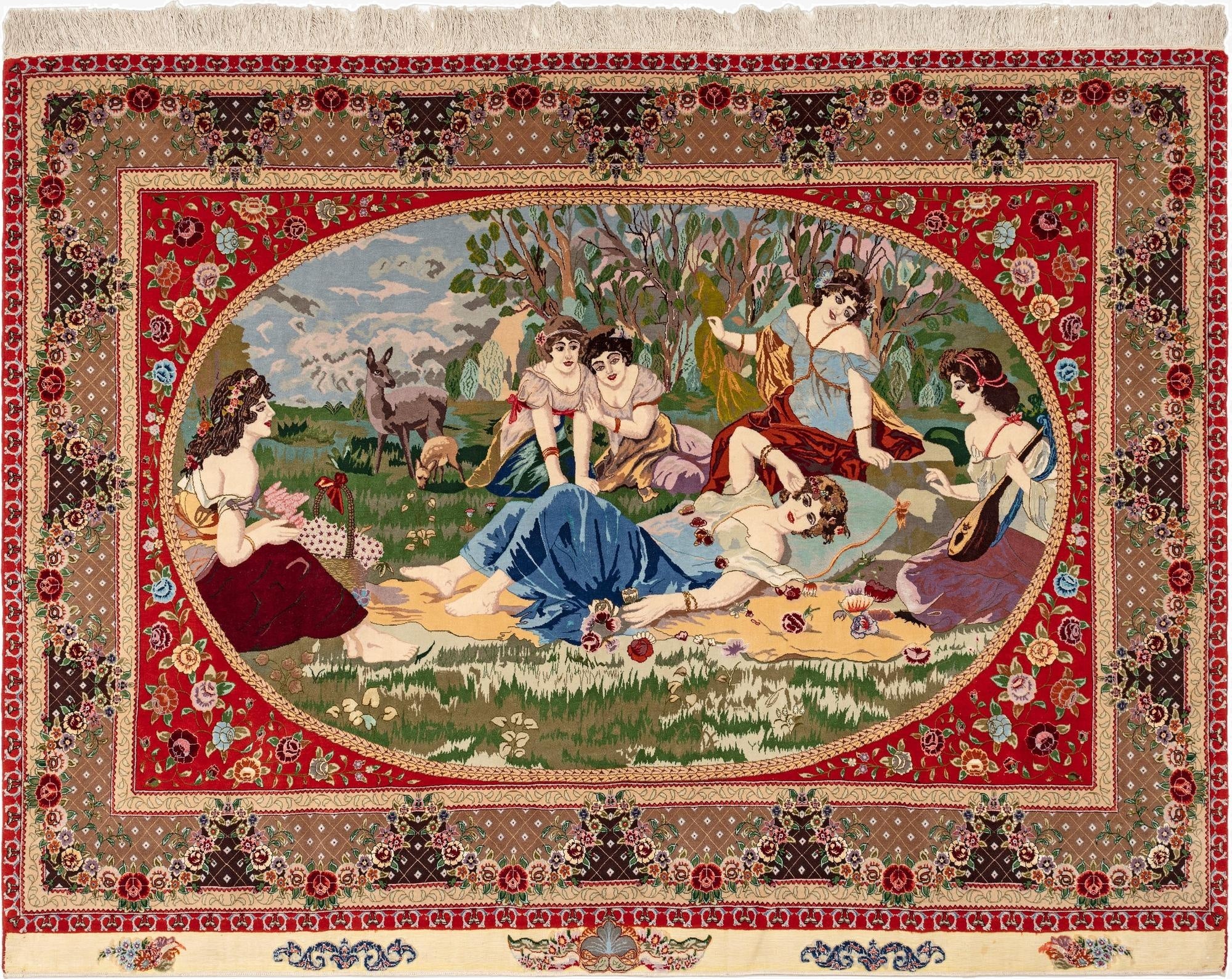 4' 11 x 6' 6 Tabriz Wool Rug