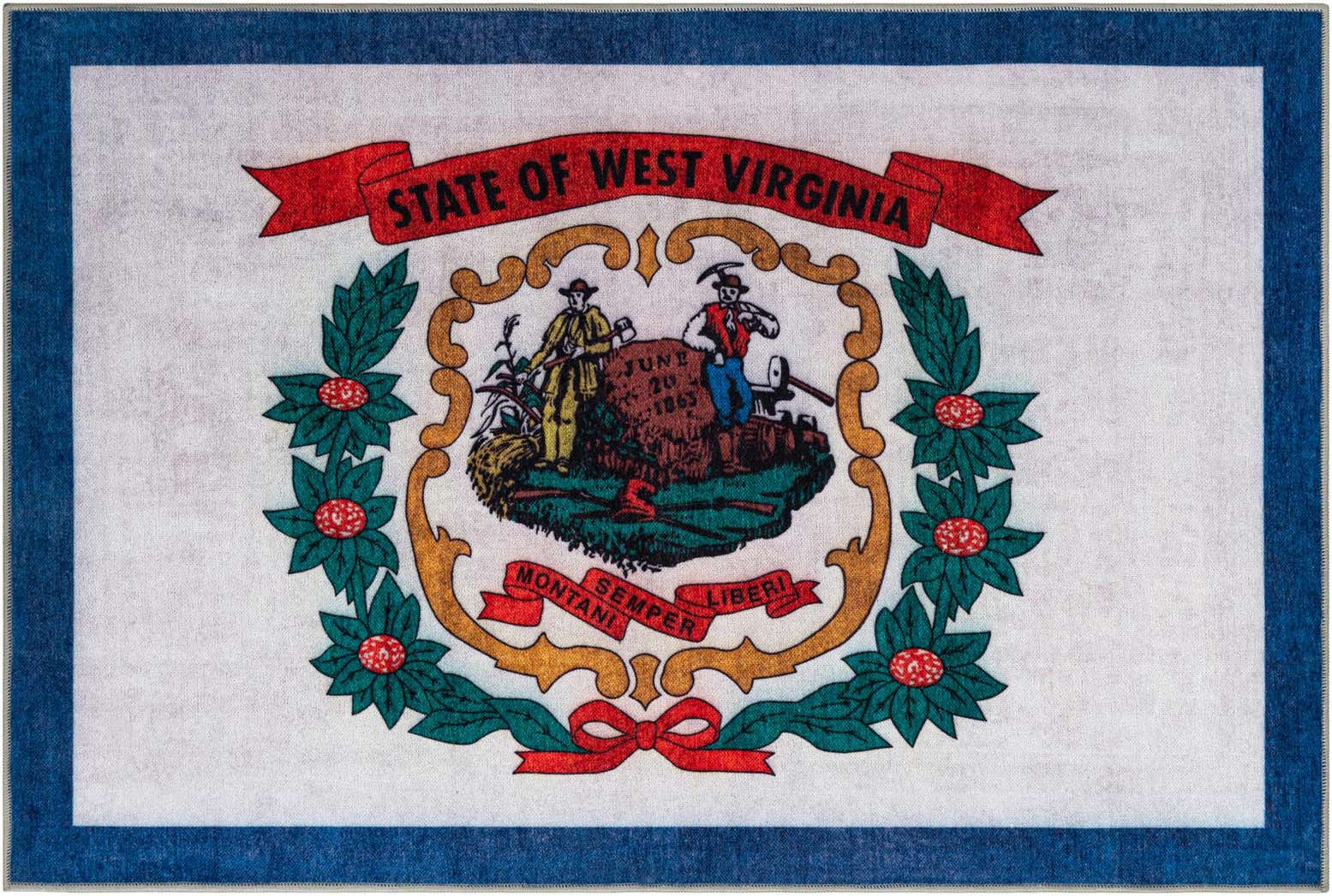 5' x 7' West Virginia The Flag Collection Rug