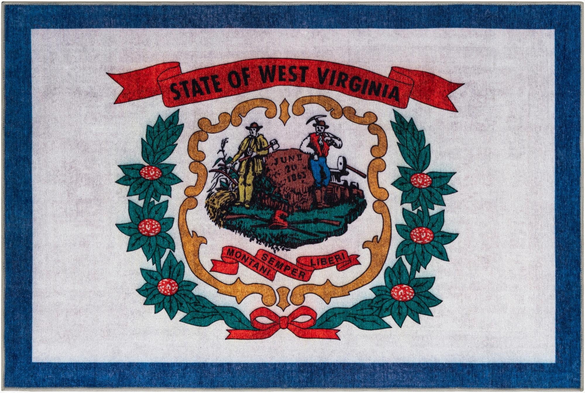 9' x 12' West Virginia The Flag Collection Rug