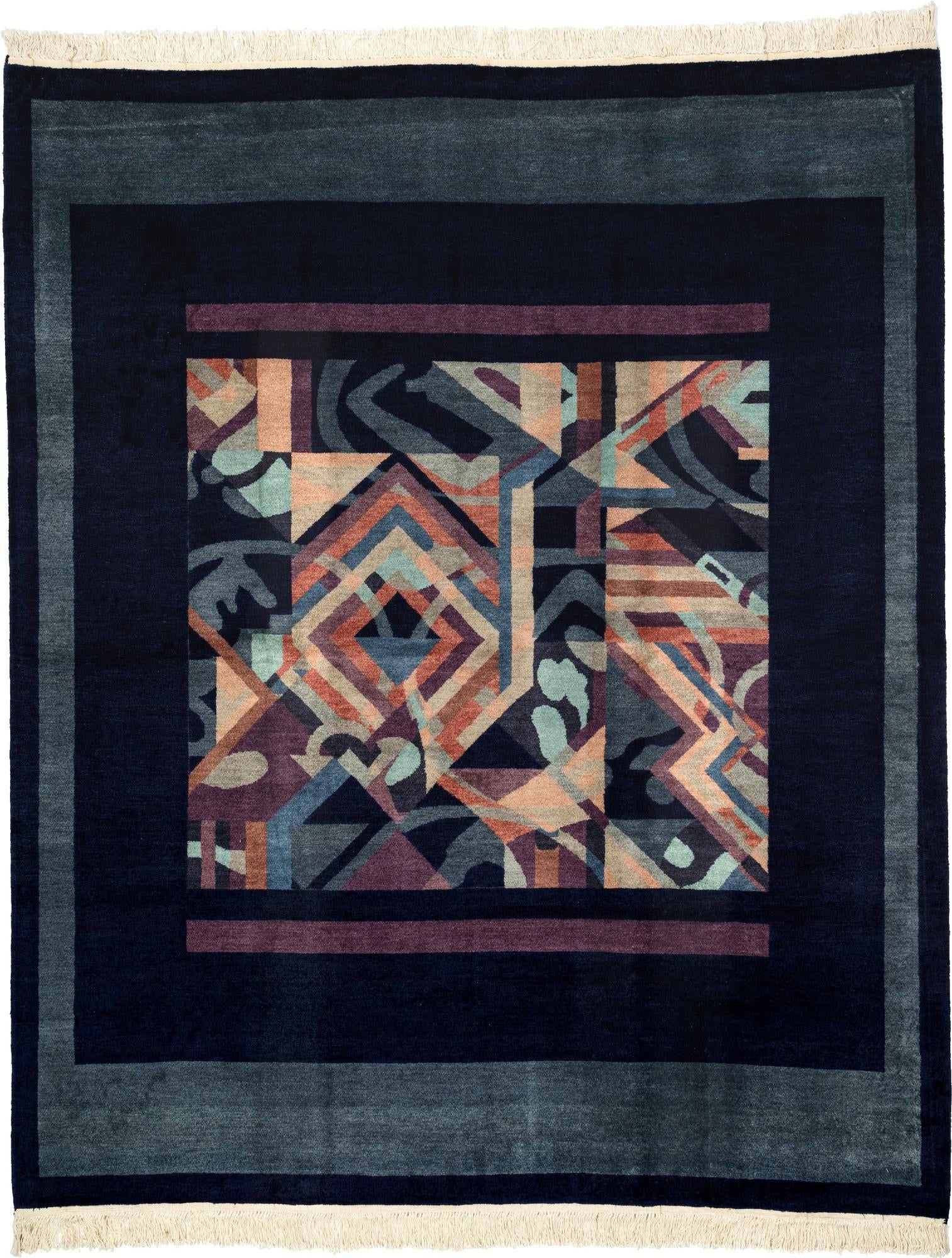 6' 7 x 8' 2 Hand Knotted Tibet Wool Rug