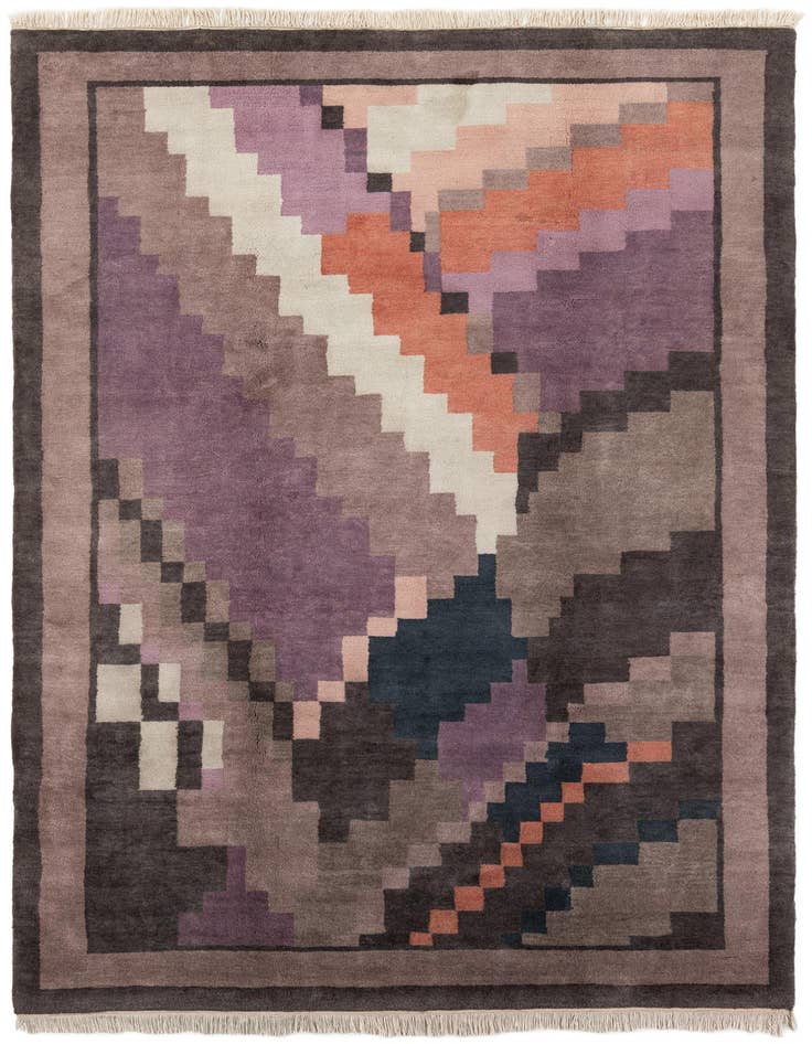 Detail image of 6' 3 x 10' 3 Hand Knotted Tibet Rug