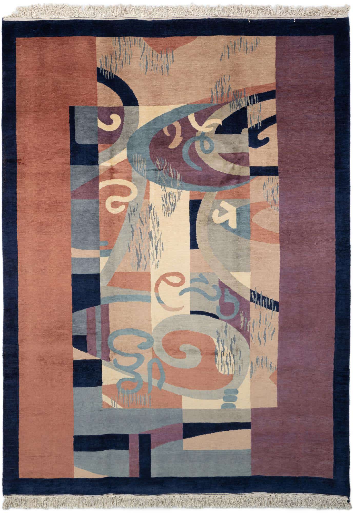 7' x 9' 9 Hand Knotted Tibet Wool Rug