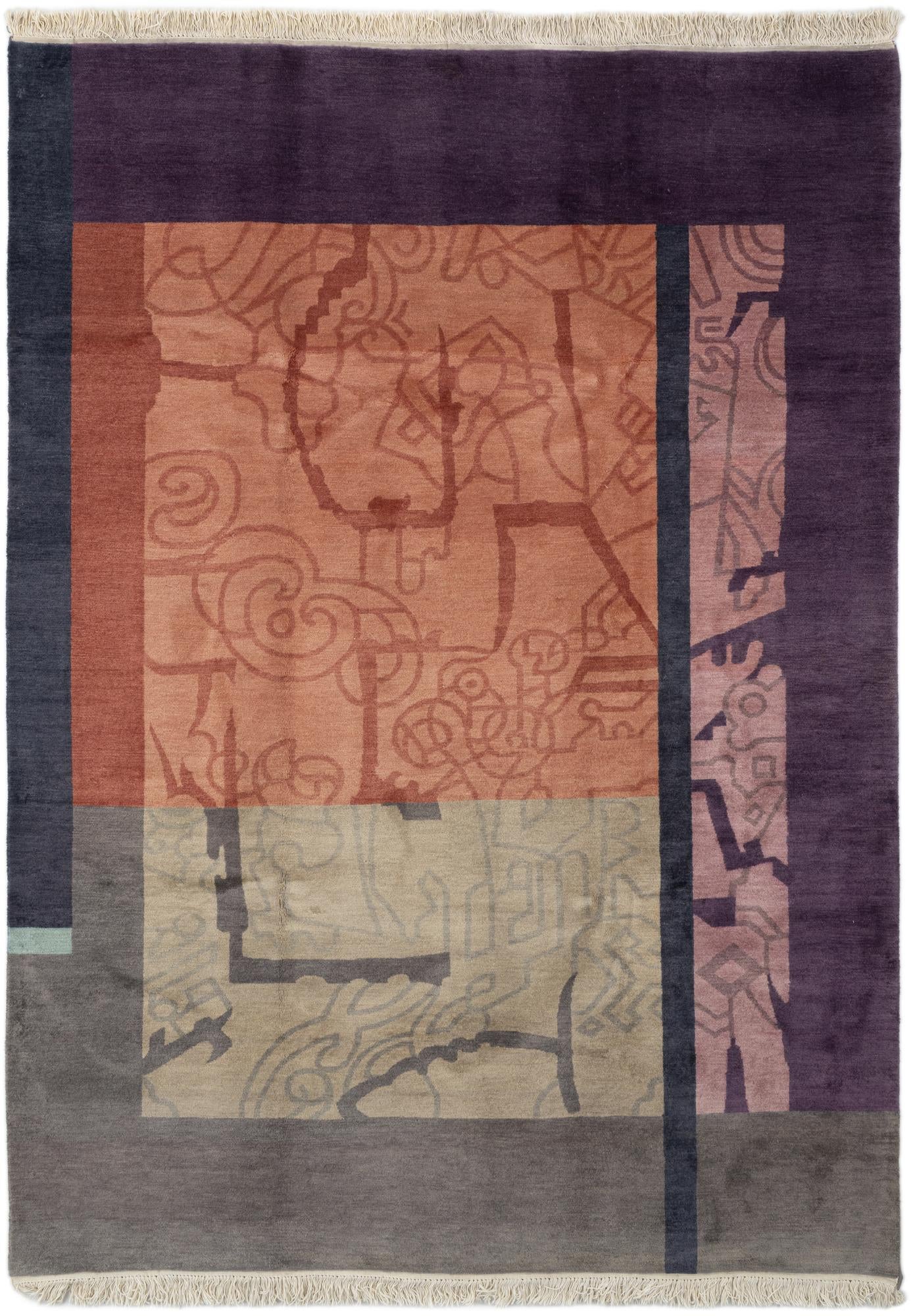 6' 6 x 9' 1 Hand Knotted Tibet Wool Rug