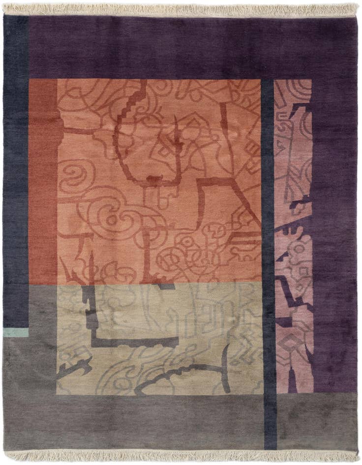 Detail image of 6' 6 x 9' 1 Hand Knotted Tibet Wool Rug