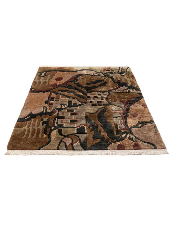 4' x 5' 8 Hand Knotted Tibet Wool Rug