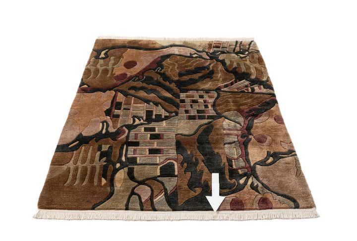 4' x 5' 8 Hand Knotted Tibet Wool Rug