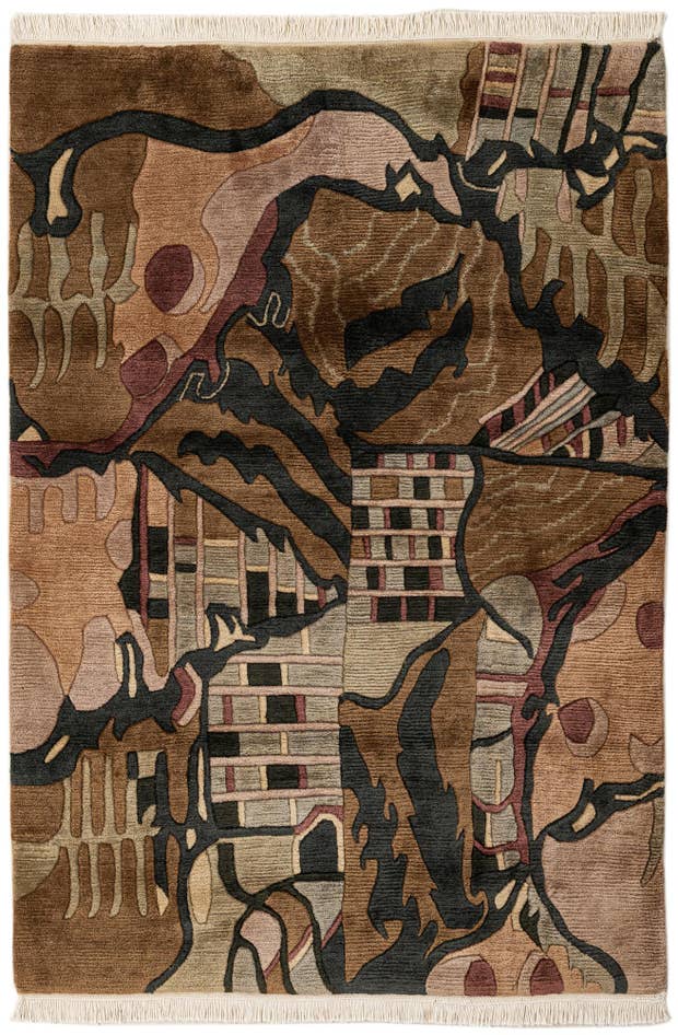 Detail image of 4' x 5' 8 Hand Knotted Tibet Wool Rug
