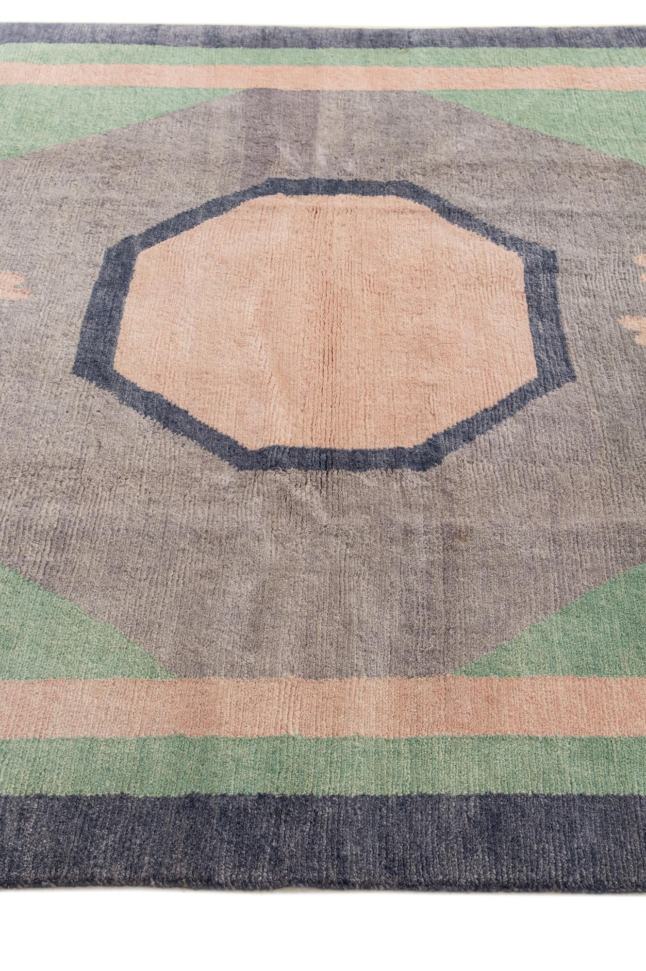 6' 8 x 8' 4 Hand Knotted Tibet Wool Rug
