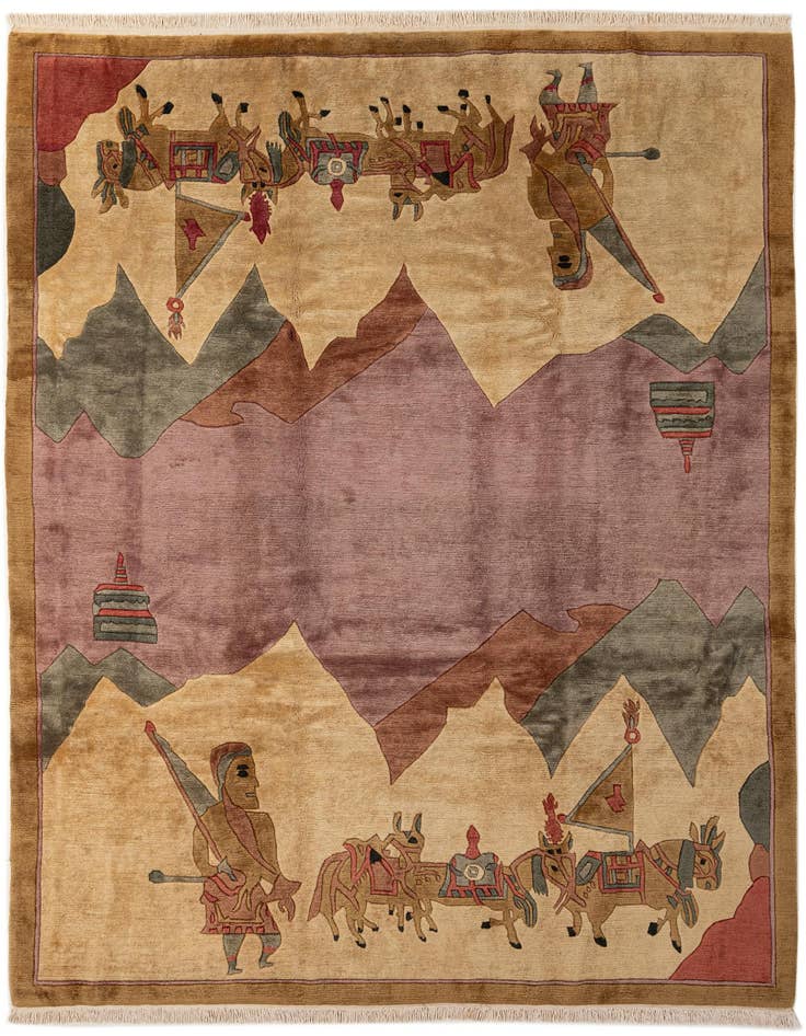 Detail image of 8' 4 x 11' Hand Knotted Tibet Wool Rug
