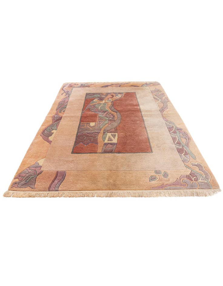 Detail image of 5' 9 x 8' Hand Knotted Tibet Wool Rug