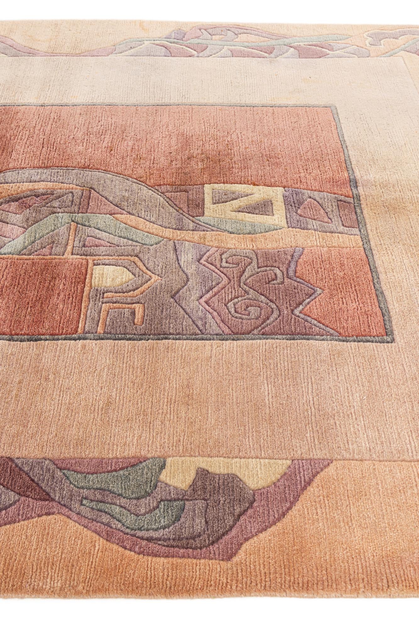 5' 9 x 8' Hand Knotted Tibet Wool Rug