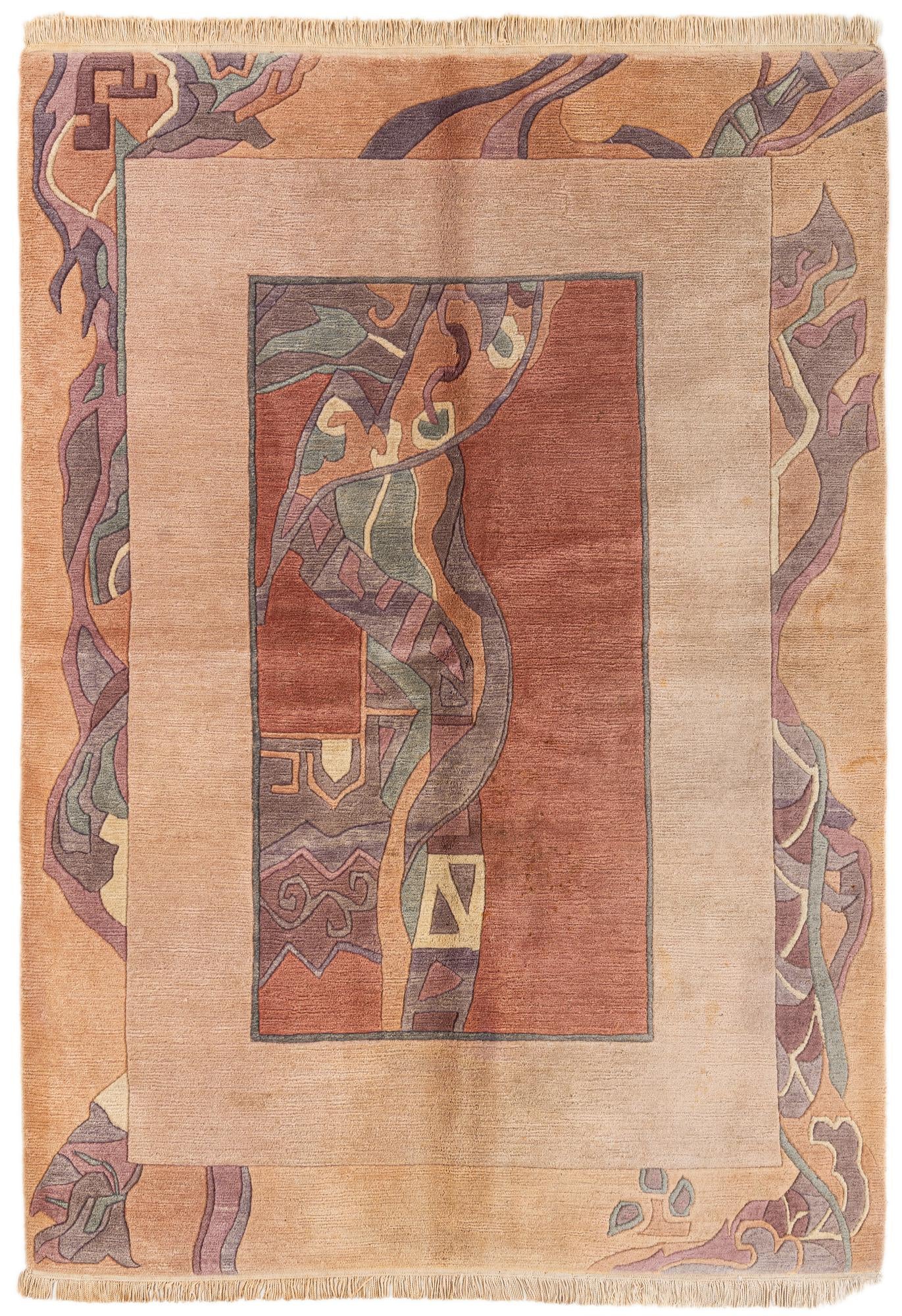 5' 9 x 8' Hand Knotted Tibet Wool Rug