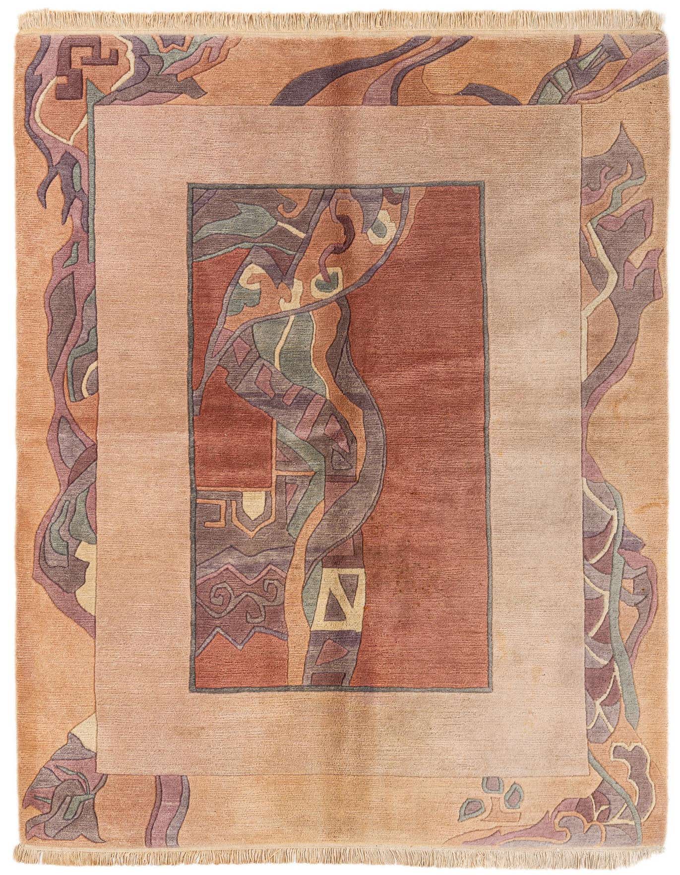 5' 9 x 8' Hand Knotted Tibet Wool Rug