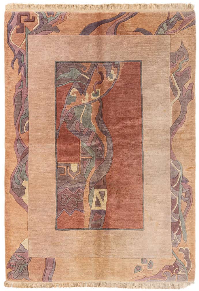 5' 9 x 8' Hand Knotted Tibet Wool Rug