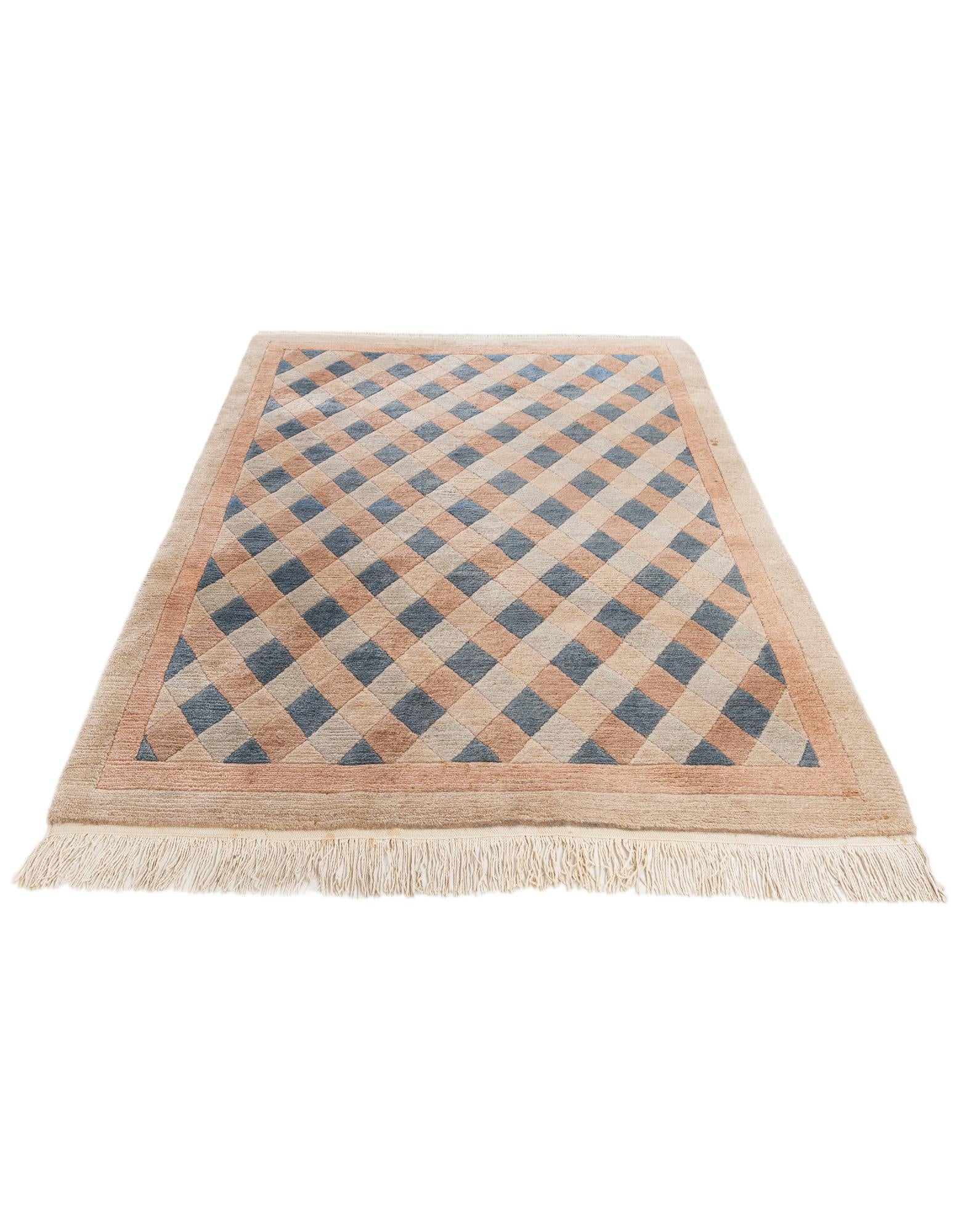 4' 7 x 6' 4 Hand Knotted Tibet Wool Rug