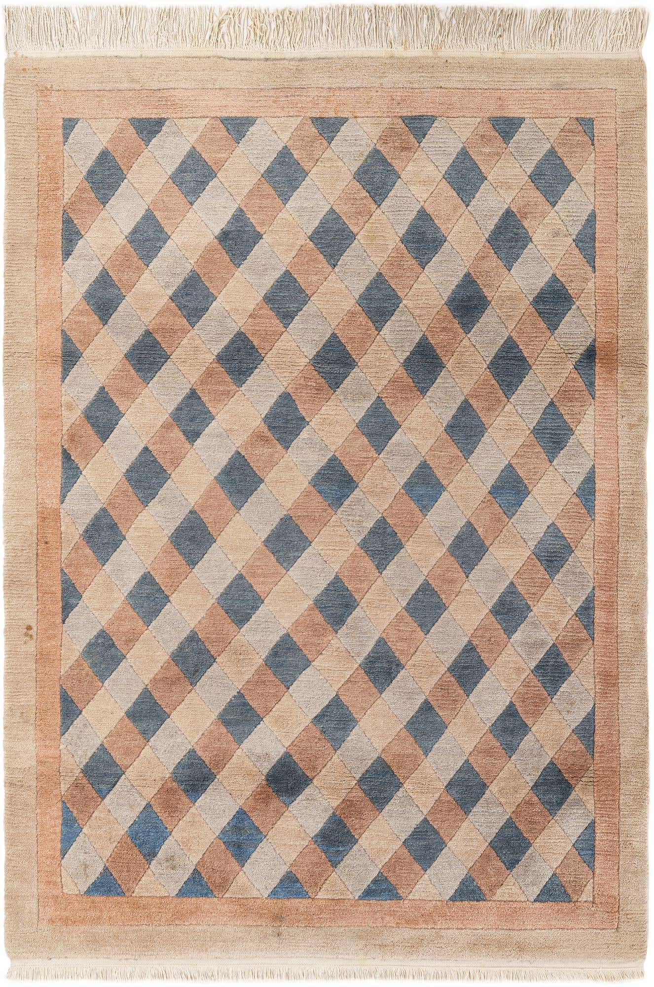 4' 7 x 6' 4 Hand Knotted Tibet Wool Rug