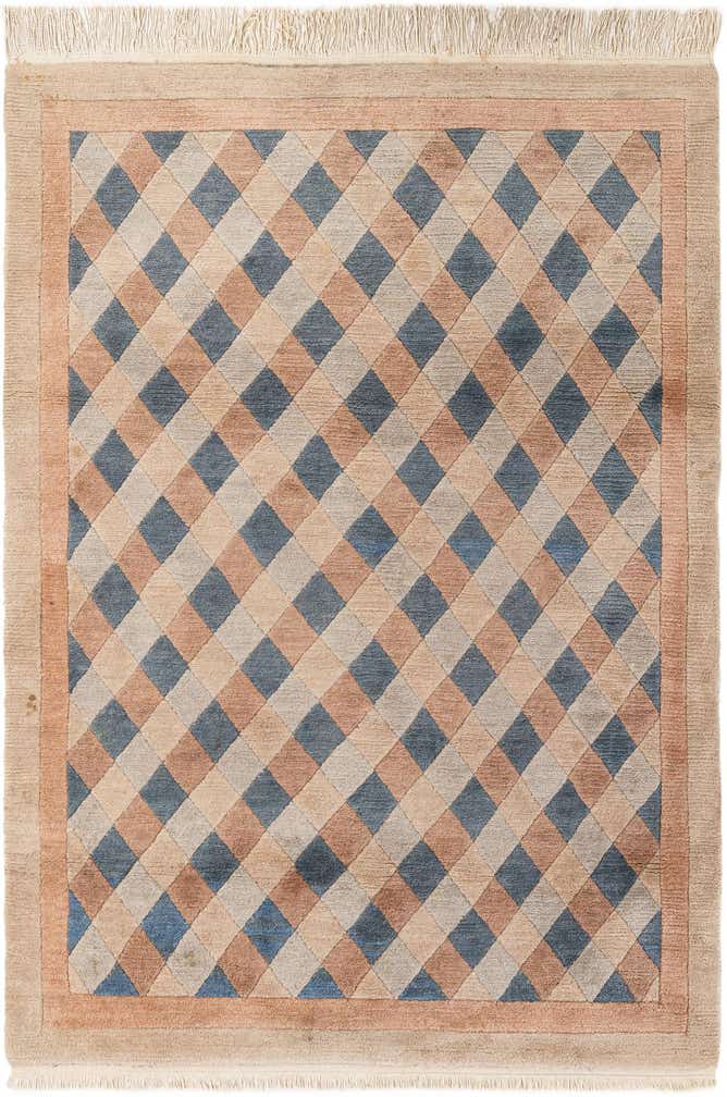 4' 7 x 6' 4 Hand Knotted Tibet Wool Rug