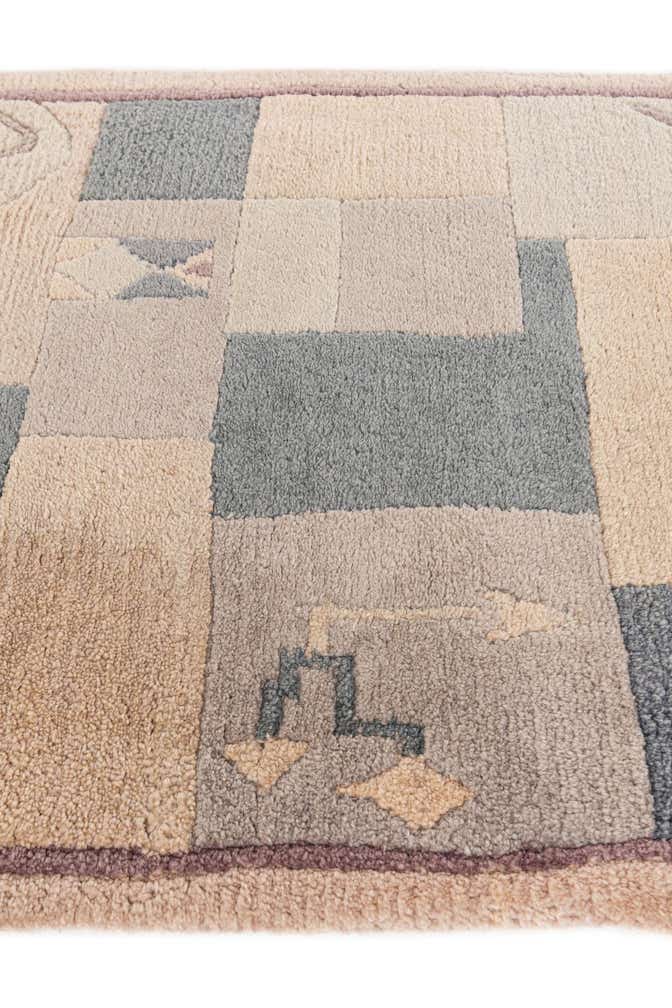 2' 3 x 3' 2 Hand Knotted Tibet Wool Rug