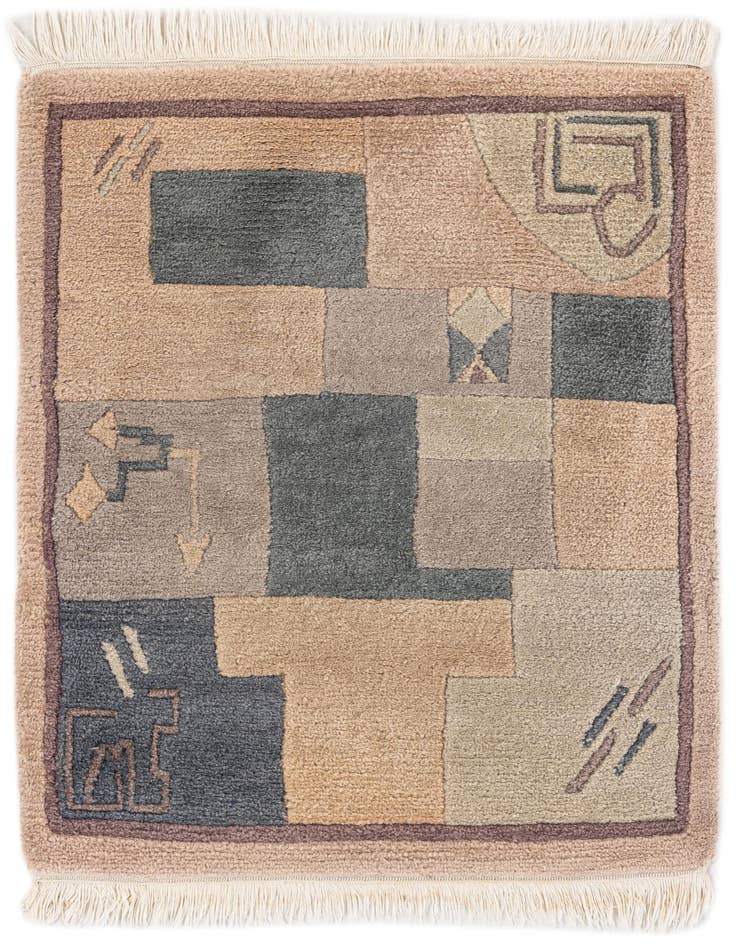 Detail image of 2' 3 x 3' 2 Hand Knotted Tibet Wool Rug