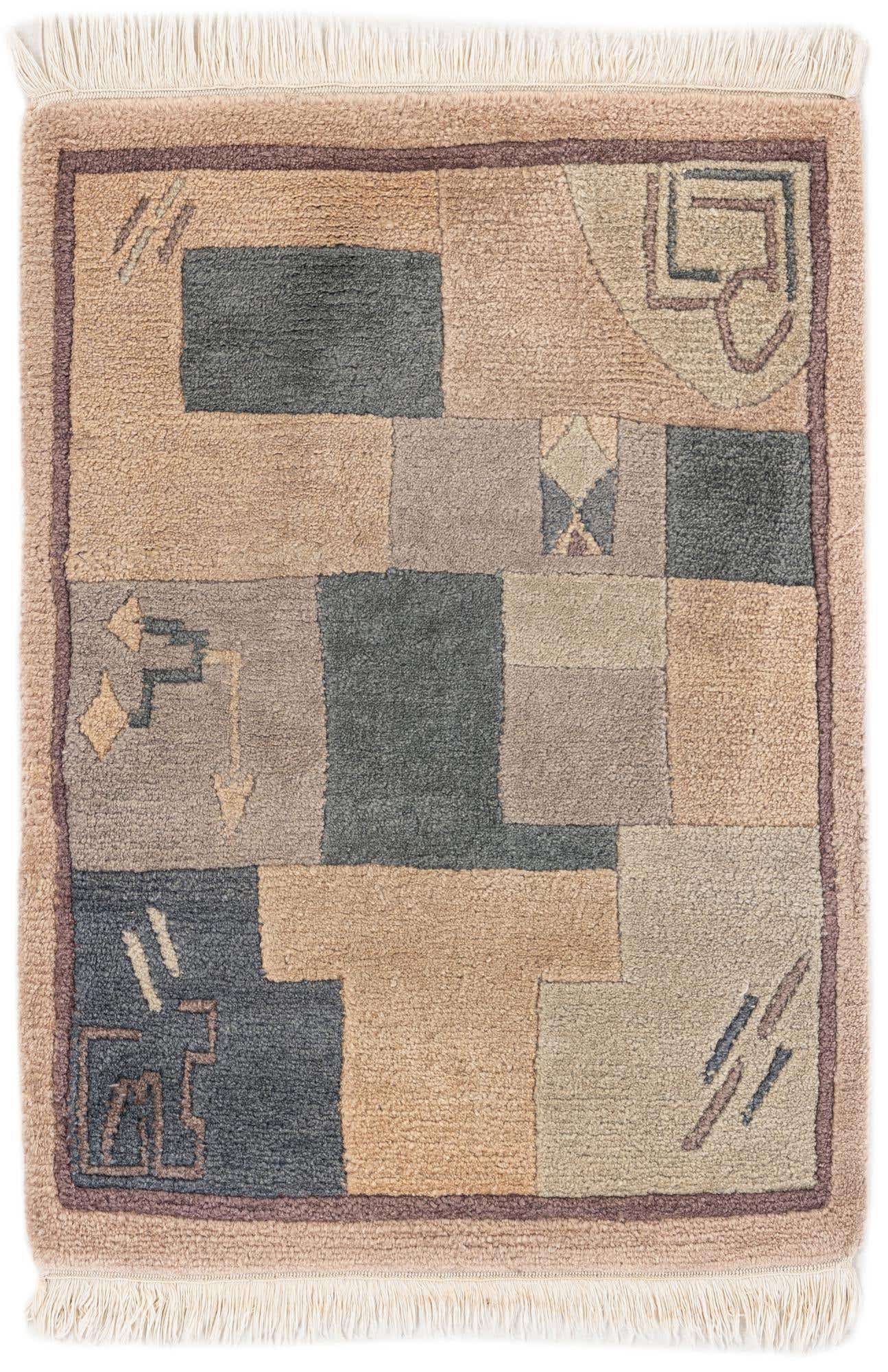 2' 3 x 3' 2 Hand Knotted Tibet Wool Rug
