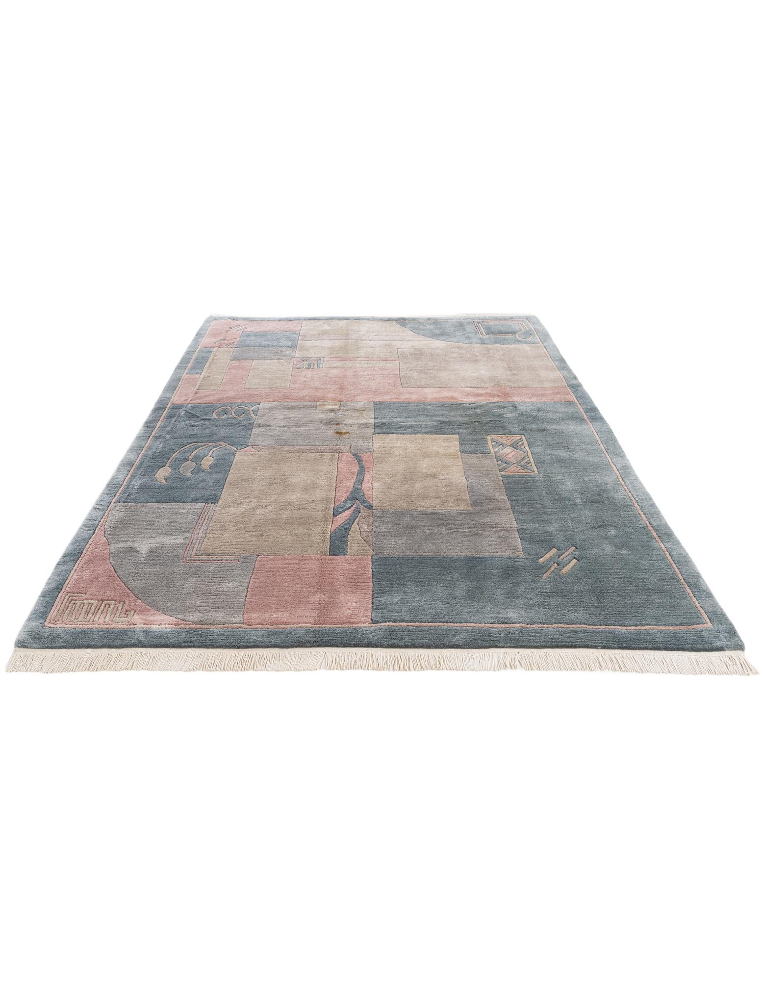 6' 7 x 8' 4 Hand Knotted Tibet Wool Rug