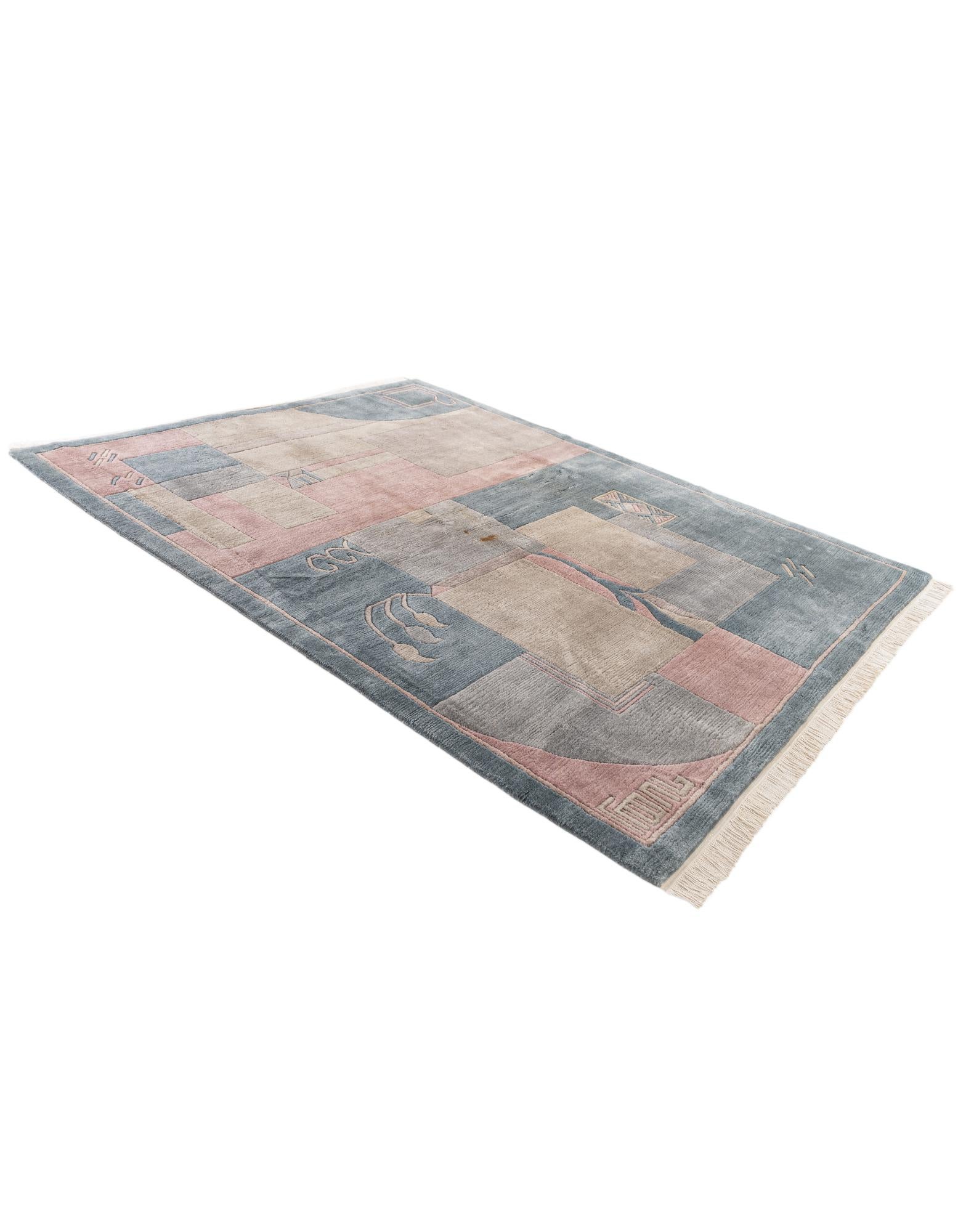 6' 7 x 8' 4 Hand Knotted Tibet Wool Rug