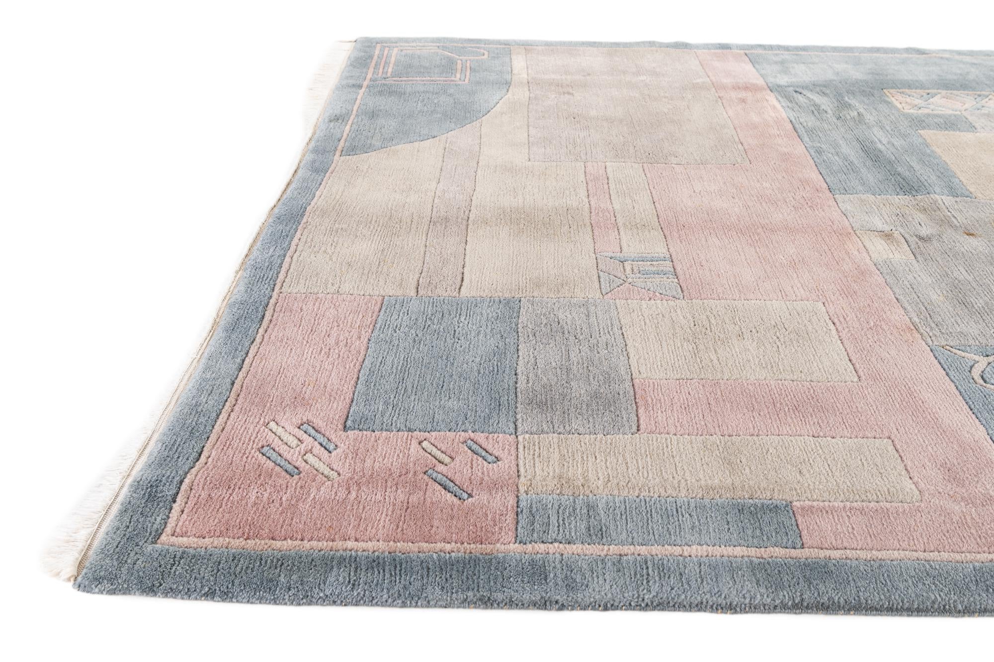 6' 7 x 8' 4 Hand Knotted Tibet Wool Rug