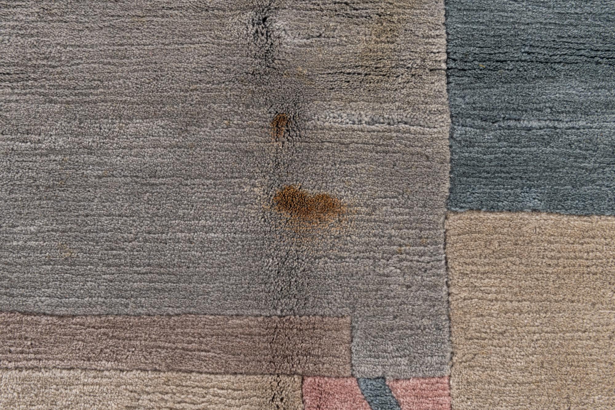 6' 7 x 8' 4 Hand Knotted Tibet Wool Rug