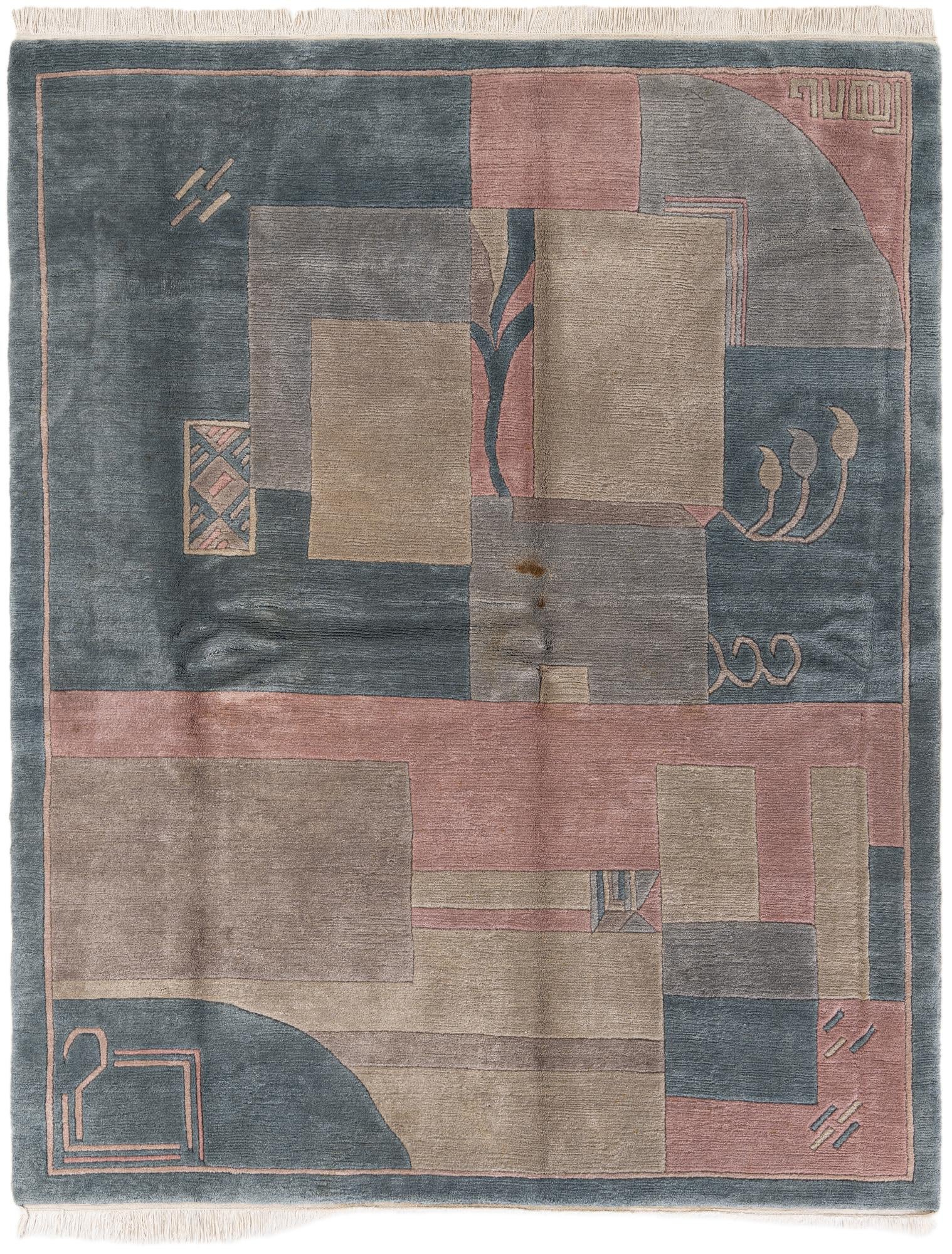 6' 7 x 8' 4 Hand Knotted Tibet Wool Rug
