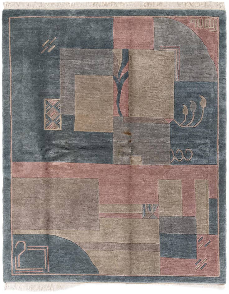 Detail image of 6' 7 x 8' 4 Hand Knotted Tibet Wool Rug
