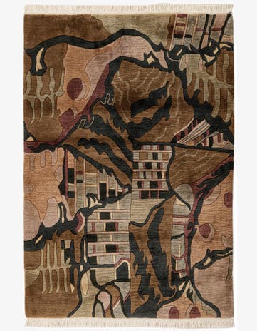 4' x 5' 8 Hand Knotted Tibet Wool Rug