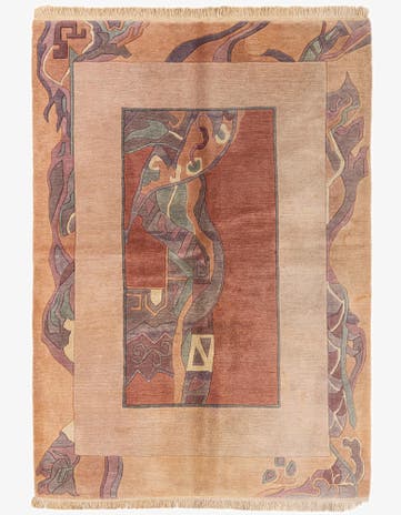 5' 9 x 8' Hand Knotted Tibet Wool Rug