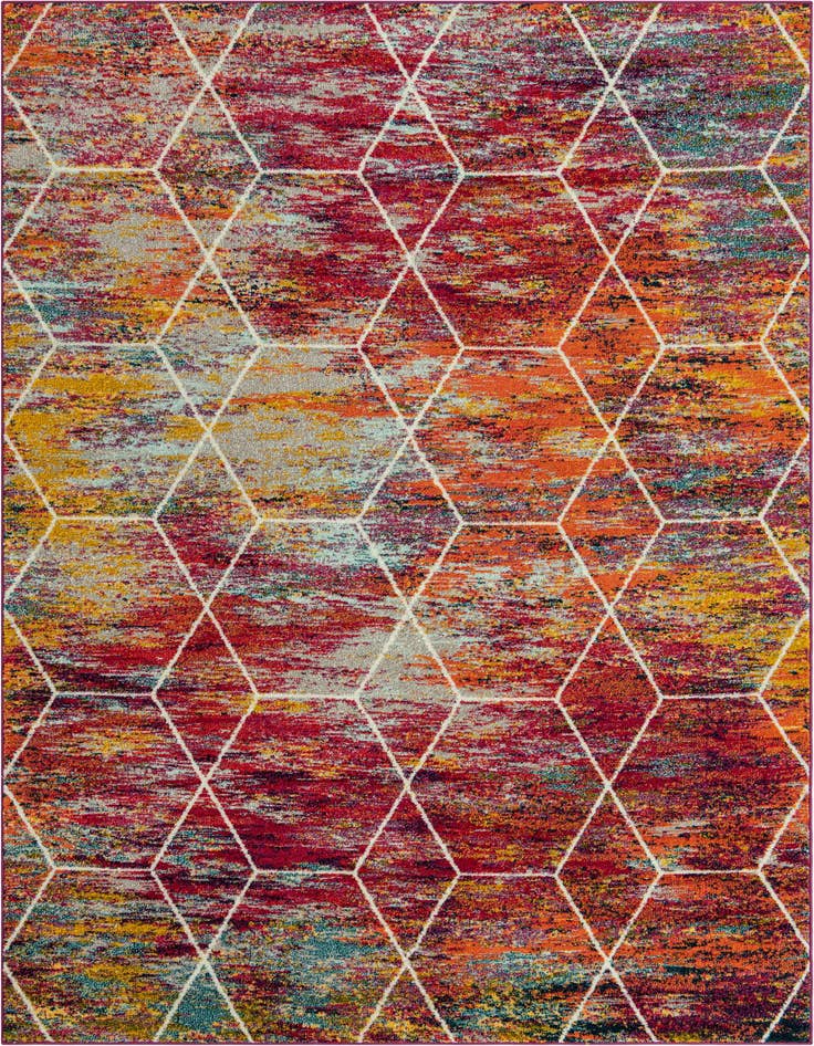 Detail image of 7' 10 x 11' Trellis Frieze Rug