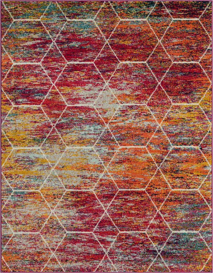 Detail image of 5' 3 x 8' Trellis Frieze Rug