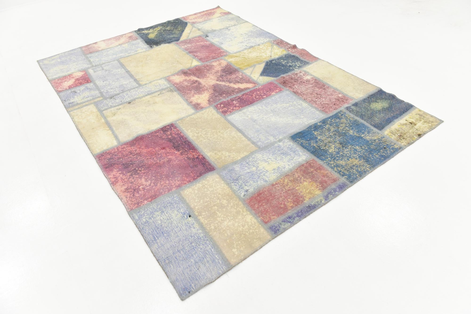 5' 8 x 7' 9 Hand Knotted Ultra Vintage Persian Wool Rug