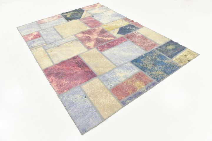 5' 8 x 7' 9 Hand Knotted Ultra Vintage Persian Wool Rug