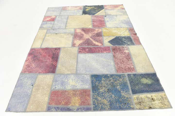5' 8 x 7' 9 Hand Knotted Ultra Vintage Persian Wool Rug