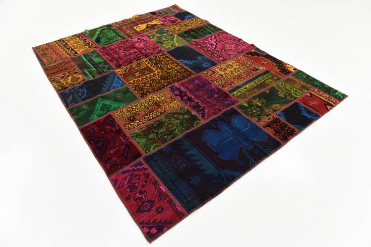 Detail image of 5' 8 x 7' 5 Hand Knotted Ultra Vintage Persian Wool Rug