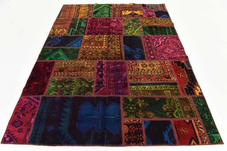 Detail image of 5' 8 x 7' 5 Hand Knotted Ultra Vintage Persian Wool Rug
